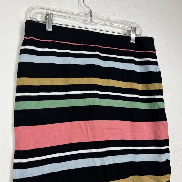 BCBGeneration Skirt Set Women Large Black Pink Striped Sweater Mini Casual - Picture 15 of 16
